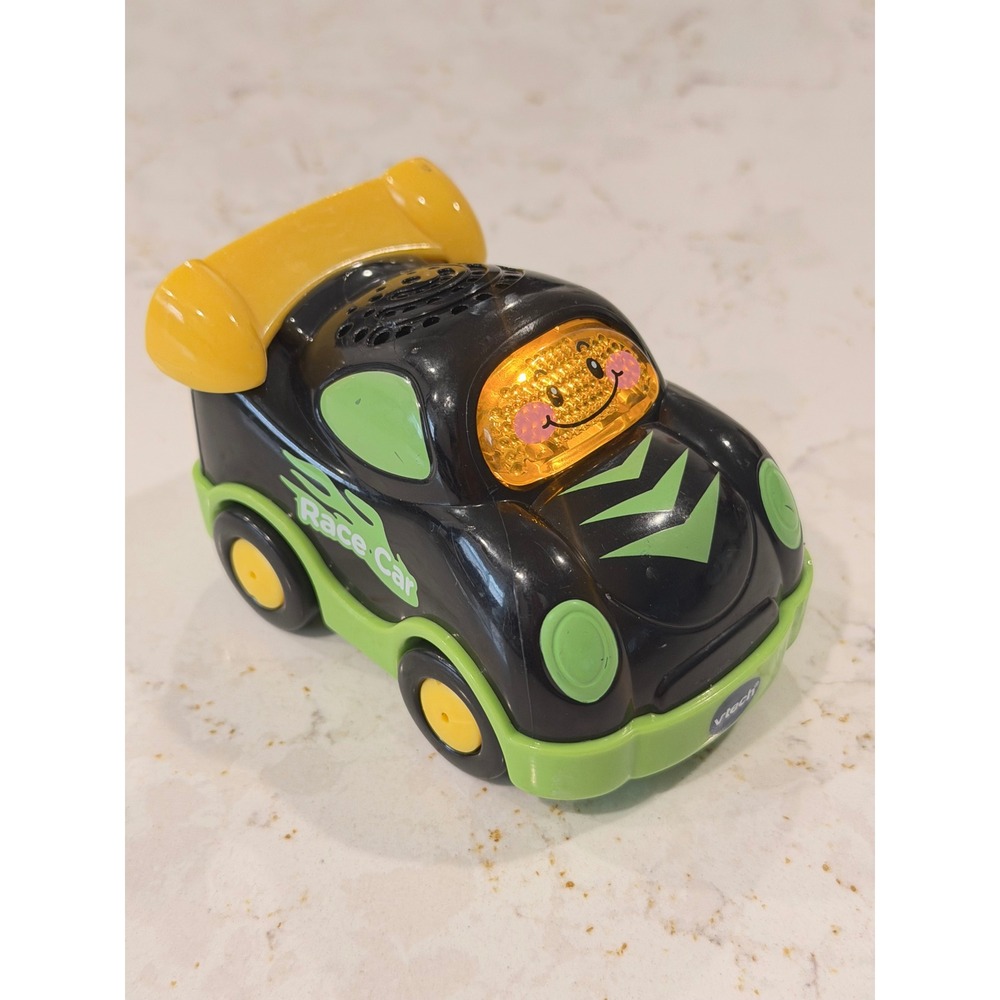 VTech Go Go Smart Wheels Race Car Black Green Yellow Light Up Sound Toy Vehicle